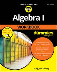 Algebra I Workbook for Dummies with Online Practice cover