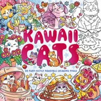 Kawaii Cats: 50 Purr-Fectly Adorable Coloring Pages cover