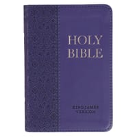 KJV Bible Mini Pocket Faux Leather, Purple) cover
