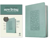 NLT Personal Size Giant Print Bible, Filament Enabled Edition (Red Letter, Leatherlike, Floral Frame Teal) cover