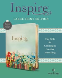 Inspire Bible Large Print Nlt, Filament Enabled (Leatherlike, Floral Fields with Gold) cover