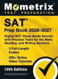 SAT Prep Book - Full-Length Exams, Online Video Tutorials, Digital SAT Study Guide Secrets with Practice Tests for the Math, Reading, and Writing Sect cover