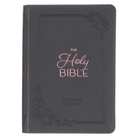 KJV Bible Compact Large Print (Faux Leather, Gray) cover