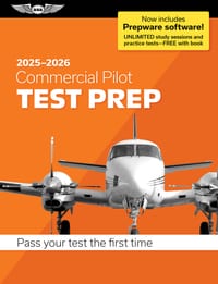 Commercial Pilot Test Prep 2025-2026: Paperback Plus Software--Pass Your FAA Exam cover