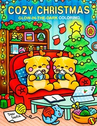 Cozy Christmas Glow-In-The-Dark Coloring cover