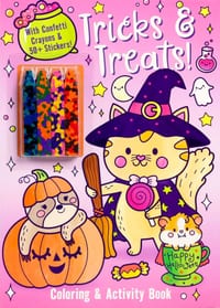 Tricks & Treats! Coloring & Activity Book with Confetti Crayons & 50+ Stickers! cover