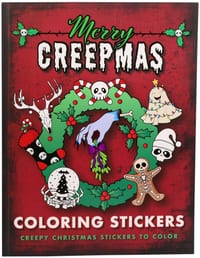 Merry Creepmas Coloring Stickers: Creepy Christmas Stickers to Color cover