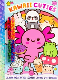 Kawaii Cuties: Coloring Book with Confetti Crayons and Stickers cover