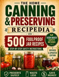 The Home Canning and Preserving Recipedia: A Real-Life, Time-Saving Guide With Foolproof 500 Jar Recipes & Step-By-Step Instructions to Preserve Food cover