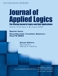 Journal of Applied Logics. IfCoLog Journal of Logics and their Applications. Volume 13, number 4, August 2026. Special issue: Reconfigurable Transisti cover