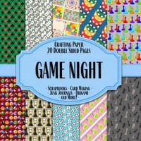 Game Night Scrapbook Crafting Paper: 20 Double Sided Pages of Fun Game Designs Scrapbooking Paper For Junk Journaling, Decorative Crafts, Origami, Col cover