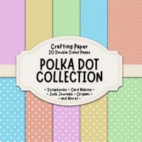 Polka Dot Collection Scrapbook Crafting Paper: 20 Double Sided Pages of Polka Dotty Designs Scrapbooking Paper For Junk Journaling, Decorative Crafts, cover