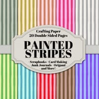 Painted Stripes Scrapbook Crafting Paper: 20 Double Sided Pages of Striped Designs Scrapbooking Paper For Junk Journaling, Decorative Crafts, Origami, cover