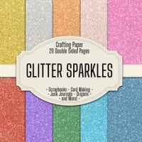 Glitter Sparkles Scrapbook Crafting Paper: 20 Double Sided Pages of Glittery Designs Scrapbooking Paper For Junk Journaling, Decorative Crafts, Origam cover