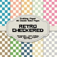 Checkered Scrapbook Crafting Paper: 20 Double Sided Pages of Old School Checked Designs Scrapbooking Paper For Junk Journaling, Decorative Crafts, Ori cover