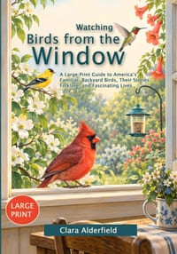 Watching Birds from the Window: A Large-Print Guide to America's Familiar Backyard Birds, Their Stories, Folklore, and Fascinating Lives cover