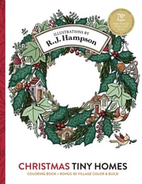 Christmas Tiny Homes Coloring Book cover