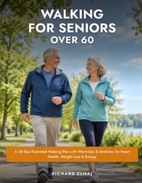 Walking for Seniors Over 60: A 28-Day Illustrated Walking Plan with Warm-Ups & Stretches for Heart Health, Weight Loss & Energy cover