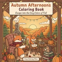 Autumn Afternoons Coloring Book: Escape into the Cozy Colors of Fall Fun Adorable Woodland Animal Scenes, Pumpkin Patch Moments, Rustic Cabin Retreats cover