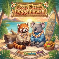 Cozy Fuzzy Hygge Hawaii: Easy Bold Line Coloring Book Tropical Island Serenity, Luau Nights, Palm Tree Breezes, Beach Bungalows & Plush Animal Paradis cover