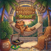 Cozy Fuzzy Hygge Brazil: Fun Easy Bold Line Coloring Book for Adults Tropical Rainforests, Festivals, Beaches & Cute Animal Travel Adventures Meditati cover