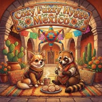 Cozy Fuzzy Hygge Mexico: Bold & Fun Easy Line Art Design Coloring Book Relaxing Mexican Holiday Cultural Scenes, Cute Animal Travel Adventures Creativ cover