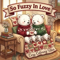 So Fuzzy In Love: Easy & Fun Bold Line Coloring Book for Adults & Teens Cute Fuzzy Animals & Romantic Moments, Cozy Homebody Rituals Creative Screen-F cover