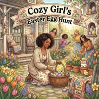 Cozy Girl's Easter Egg Hunt: Bold & Easy Line Design Adult Coloring Book Aesthetic Relaxing & Homebody Scenes in Fun Hygge Holiday Moments Cute Creati cover