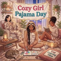 Cozy Girl Pajama Day: Cute Comfy Homebody Adult & Teen Creative Coloring Book Fun Bold Line Haven Hygge Designs & Relaxing Home Scene, Daily Moments & cover