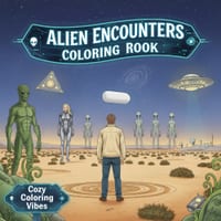 Alien Encounters Coloring Book: Adorable & Cozy UFOs, Crop Circles, Extraterrestrial Visitors & Secret Galactic Scenes for Adults & Teens Color Fun Mi cover