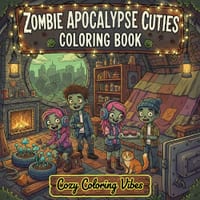Zombie Apocalypse Cuties Coloring Book: Daily Relaxation Activities & Easy Bold Line Designs for Stress Relief & Mindfulness Cute Undead Characters & cover