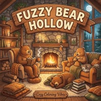 Fuzzy Bear Hollow: A Sweet & Snuggly Coloring Book for Adults Find Your Calm with Cozy Bear Hugs and Hygge-Inspired Vibes for Ultimate Stress Relief cover
