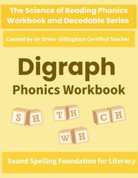 Digraph Phonics Workbook: Science of Reading Aligned CH, SH, TH, WH Decoding, Reading & Spelling Practice for Grade 1 and Grade 2 cover