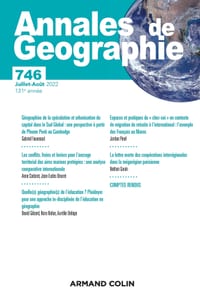 Annales de géographie - N° 746 4/2022: Varia cover