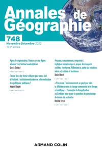 Annales de géographie - N° 748 6/2022 cover