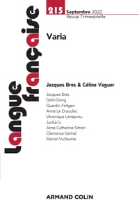 Langue française N°215 3/2022: Varia cover