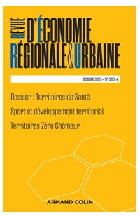 Revue d'économie régionale et urbaine N°4/2022: Varia cover