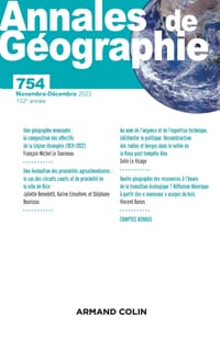 Annales de géographie - N°754 6/2023 cover