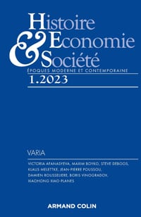 Histoire, Economie et Société 1/2023: Varia cover