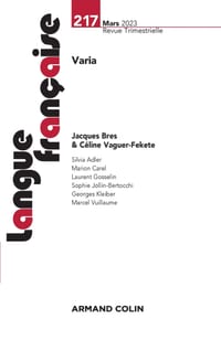 Langue française N°217 1/2023: Varia cover