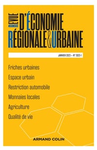 Revue d'économie régionale et urbaine N°1/2023: Varia cover