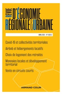 Revue d'économie régionale et urbaine N°2/2023 cover