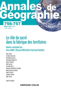 Annales de géographie - N°756-757 2-3/2024: Le rôle du sacré dans la fabrique des territoires cover