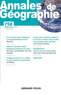 Annales de géographie - N°758 4/2024: Varia cover