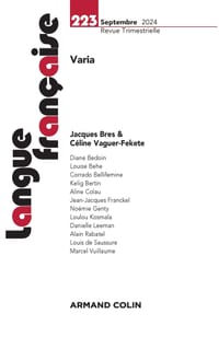 Langue française N°223 3/2024: Varia cover