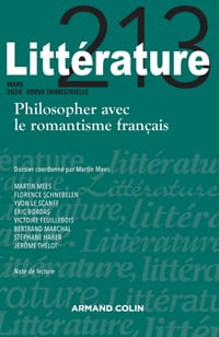 Littérature N°213 1/2024: Philosopher avec le romantisme français cover