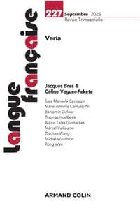 Langue française N°227 3/2025: Varia cover