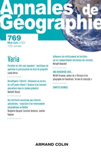 Annales de géographie - N°769 3/2026: Varia cover