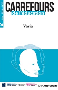 Carrefours de l'éducation n°61 (1/2026): Varia cover