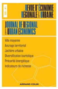 Revue d'économie régionale et urbaine N°1/2026 cover